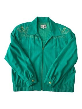 Vintage City Girl by Nancy Bolen Western Embroidered Jacket Green 12